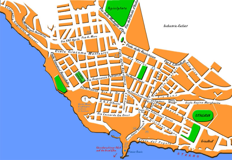 Stadtplan von Piombino - Zentrum