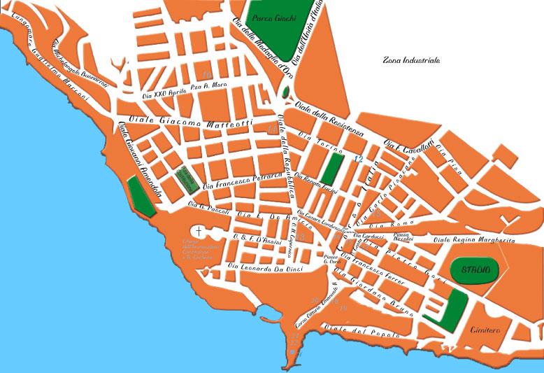 Mappa della parte centrale della città